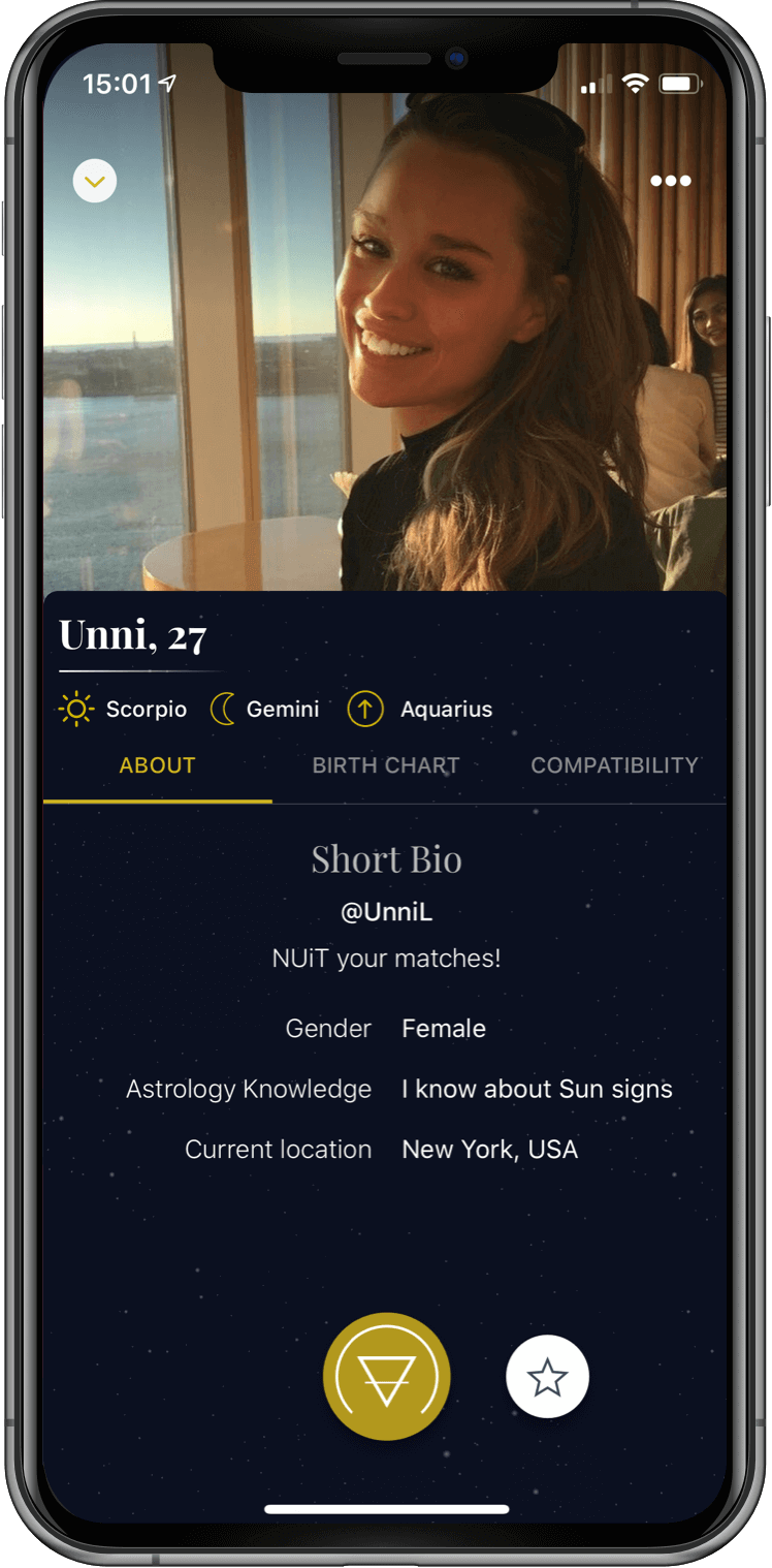 NUiT App, Astrology dating app